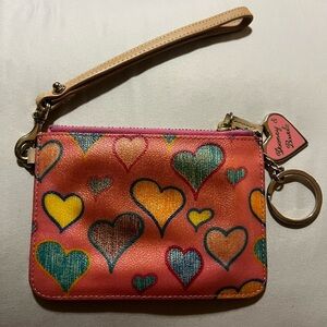 Vintage Y2K Dooney & Bourke Multicolor Heart Wristlet